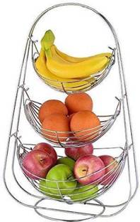 Toshiro Stainless Steel 3 Tier Fruit Basket Stainless Steel Fruit