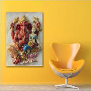 3D Ganesh ki Murthi Pictures Poster For Wall Print Pictures For Living Room Modern Home Decoration Without Frame (48 INCH X24 INCH) Paper Print