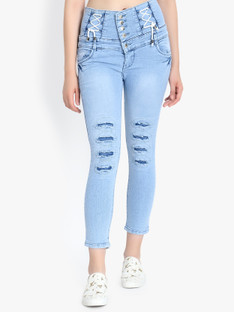 German Club Skinny Women Blue Jeans 
