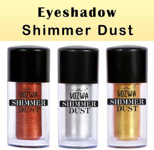 VOZWA Eyeshadow Shining Shimmer Dust 6g- (Copper, Silver, Gold) 6 g