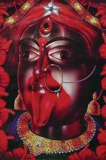 Maa Kali Religious Painting Poster Waterproof Canvas Print For