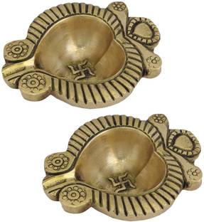 Divyamantra Home Decor Diya Lamp Indian Pure Brass Hindu