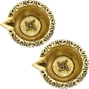 Divyamantra Home Decor Diya Lamp Indian Pure Brass Hindu