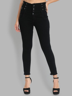 high waist denim Skinny Women Black 