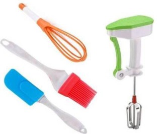 UOWAN 2 Pcs Silicone Whisk Set Rainbow Whisk Non Stick Hand Whisk Silicone Mini Whisk Kitchen Whisk Manual Egg Beater Easy Whisk Silicone Balloon Whisk Small Plastic Whisk For Mixing Cooking Baking 