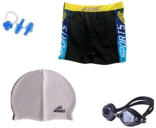 Ear plug & Nose-DiO Trunks Size-4XL Googles Details about   Morex Swimming Cap 