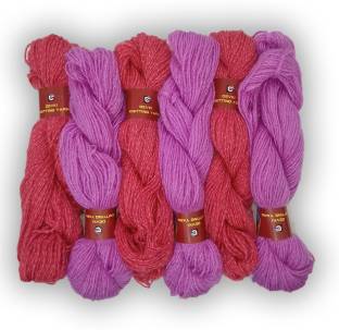devki knitting yarn CHAMCHAM SHINY KNITTING YARN, WATERMELON PINK AND LAVENDER COLOR MIX