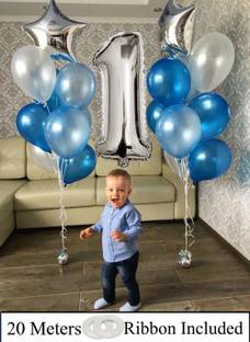 Party Propz 1st Birthday Boy Jute Banner Cake Topper And Glitter