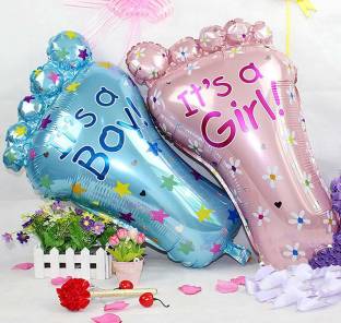 SOI Printed (Pack of 2) 27 inch Baby Shower Foot Mylar Foil Balloons Its a boy & Its a Girl Lovely Feet Balloon Birthday Party Baby Shower Decoration Material (FEET (It's A BOY & It's A Girl)) Balloon