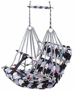 Vruta One New Cotton Swing for Kids Baby's Children Folding and Washable 1-7 Years with Safety Belt Home Garden Jhula for Babies for Indoor Outdoor Swings