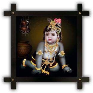 Poster N Frames Cross Wooden Frame Hand-Crafted with photo of Baby Krishna   Digital Reprint  inch x  inch Painting  Price in India - Buy Poster N Frames Cross Wooden Frame
