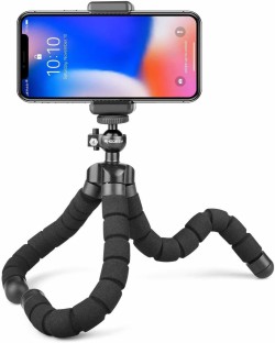 Black Lightweight Octopus Style Portable and Adjustable Tripod Stand with Mount Holder for iPhone/Smartphone/Digital Camera/Webcam/Sport Action Camera TM Flexible Mini Phone Tripod Stand,Heyqie 