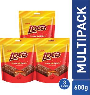 LuvIt Loca Home Delights Choco Caramel Bar Multipack, 600g - Pack of 3 Bars