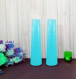 Faacraft Glass Tall Tapper Colored Vases Home Decorative Flower Vases For Home Decor Side Corners Living Room Dining Room Center Table Bedroom Centerpiece Yellow Set Of 2 Glass Vase Price In India
