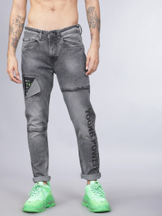 LOCOMOTIVE Tapered Fit Men Grey Jeans 