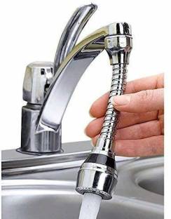 Notchcart Flexible Faucet Sprayer Water Extension Jet Stream/Water Saving Faucet, Flexible Turbo Flex 360 Sink Faucet Sprayer Jet (Silver) Hose Connector