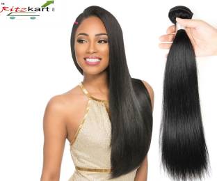Ritzkart WOMEN HAIR WEFT, FEEL REAL HUMAN HAIR UNPROCESSED BRAZILIAN  STRAIGHT HAIR WEFT 20 INCH LONG NATURAL BLACK HIGH FIBER EXTENSION WEFT 1  BUNDLE 80 GM (Double drawn) Hair Extension Price in