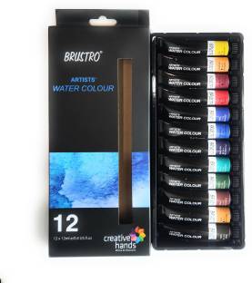BRuSTRO Artists’ Watercolour Set of 12 Colours X 12ML Tubes