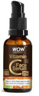 WOW SKIN SCIENCE Vitamin C - Skin Clearing Serum - Brightening, Anti-Aging Skin Repair, Supercharged Face Serum, Dark Circle, Fine Line & Sun Damage Corrector, Genuine 20%, Glass Bottle - 30mL