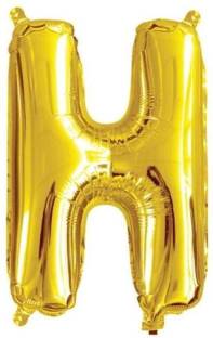Bal samrat "H" Name Decoration Letter Foil Balloon For Birthday/Celebration/Surprise/Wedding Party- Golden Letter Balloon Pennant Banner
