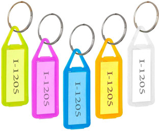 Key ring with name tag store