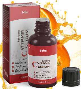 Feba Vitamin C Serum For Face With Hyaluronic Acid, Witch Hazel Extract, Grape Seed Extract, Face Pigmentation