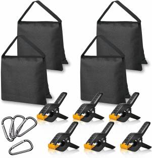 SHOPEE 4 Packs of Heavy Duty Sandbag and 6 Packs of 4.5 inch Heavy Duty Spring Clamps, Props for Photography Photo Video Studio to Fix Backdrop Stand Kit Tripod Clamp