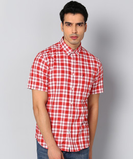 INDIAN TERRAIN Men Checkered Casual Red 