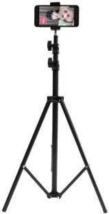 Sulfur made in india 2.1 Meters High quality Tripod Stand with Mobile Holder, Tripod Stand, Mobile Tripod Stand for Phone and Camera Adjustable Mobile Tripod Stand best buy for shooting and easy for carry Tripod Kit