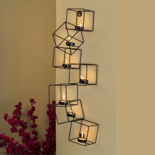 DANYA B Contemporary Metal Candle Sconce Set 2 Pc 