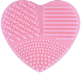 P s retail Silicon Heart Shape Make up Brushes Cleaning Mat- Pink- (1pc/set)