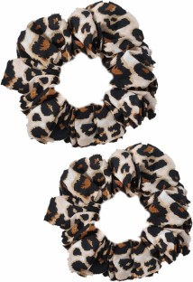 The No Plastic Scrunchie 100% Cotton fabric & Natural rubber/cotton elastic Leopard Animal Print Accessories Hair Accessories Ties & Elastics Eco-Friendly 