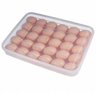 DUNGRANI ENTERPRISE 24 Grids Plastic Egg Box Container Holder Tray for Fridge with Lid for 2 Dozen 24 Eggs Storage Box With Lid for 24 Eggs Container Plastic Egg Separator (Clear, Pack of 1) Plastic Egg Separator Set
