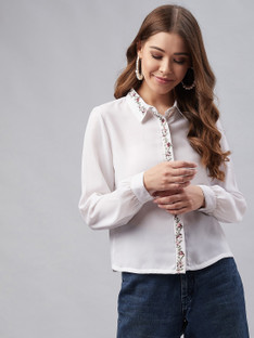 Marie Claire Women Embroidered Casual 