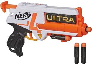 Nerf Ultra Four Dart Blaster, 4 Darts, Single-Shot Blasting, 2-Dart Storage, Compatible Only Guns & Darts