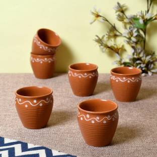 Unravel India Earthen Kulhad Lot de 6 pots en c/éramique