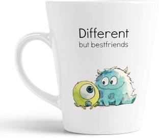 RS CASE Different But Best Friends Quote Conical Coffee-Cartoon Printed  350ml Milk-Unique Gift for Friends Ceramic Coffee Mug Price in India - Buy  RS CASE Different But Best Friends Quote Conical Coffee-Cartoon