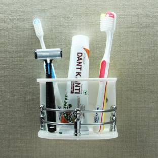 MARUTIART Acrylic Tooth Brush Holder/Stand/Tumbler for Bathroom Accessories for Home Acrylic Wall Shelf