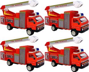 Giftary Set Of 5 Small Size Made Of Plastic Indian Automobile Model Fire Brigade Truck Toys For Children Kids Playing Toys Very Small Size 5 Combo Offer Set Of 5 Small Size