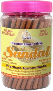 prarthana Sandal | Chandan Premium Dhoop Sticks Charcoal Free/Pollution Free, Box Pack Sandal