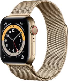 Add to Compare APPLE Watch Series 6 GPS + Cellular 4.6201 Ratings & 17 Reviews GPS + Cellular model lets you call, text and get directions without your phone Measure your blood oxygen with an all-new sensor and app Check your heart rhythm with the ECG app The Always-On Retina display is 2.5x brighter outdoors when your wrist is down S6 SiP is up to 20% faster than Series 5 5GHz Wi-Fi and U1 Ultra Wideband chip Track your daily activity on Apple Watch and see your trends in the Fitness app on iPhone With Call Function Touchscreen Fitness & Outdoor Battery Runtime: Upto 18 hrs 1 Year Manufacturer Warranty ₹73,900 Free delivery Upto ₹17,500 Off on Exchange Bank Offer