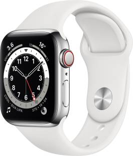 APPLE Watch Series 6 GPS + Cellular M06T3HN/A 40 mm Silver Stainless Steel Case with White Sport Band