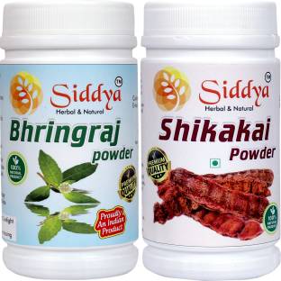 Siddya Bhringraj shikakai Combo Of 2 For Hair Growth ,Silky, Shine ,Remove Dandruff, Hair Fall etc