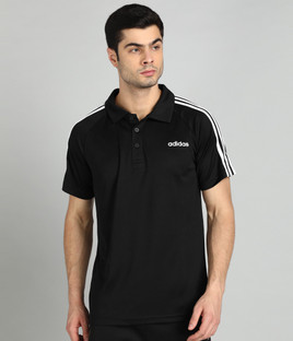 ADIDAS Sporty Men Polo Neck Black T-Shirt - Buy ADIDAS Sporty Men Polo Neck  Black T-Shirt Online at Best Prices in India | Flipkart.com