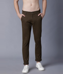 HIGHLANDER Slim Fit Men Green Trousers 