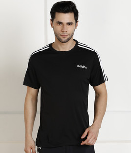 ADIDAS Self Design Men Round Neck Black T-Shirt - Buy ADIDAS Self Design  Men Round Neck Black T-Shirt Online at Best Prices in India | Flipkart.com