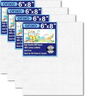 Eono Canvas Panels 18cm x 13cm Set of 5 Blank 100% Cotton Brand 