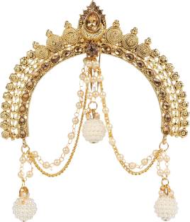 I Jewels Gold Plated Traditional Maharastrian Jewellery Aambada Juda / Pin Hair Brooch for Women Hair Pin