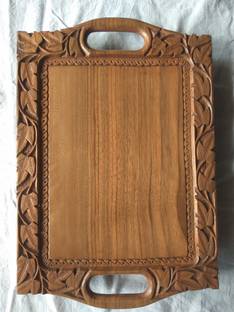 Paradise Wood House Kashmiri Pure Walnut Wood Hand Carved Serving Tray Tray Price In India Buy Paradise Wood House Kashmiri Pure Walnut Wood Hand Carved Serving Tray Tray Online At Flipkart Com