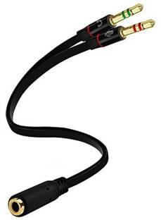 XBOLT Black Black 3.5mm 2 male to 1 female aux stereo jack for headphone and earphone converter Phone Converter